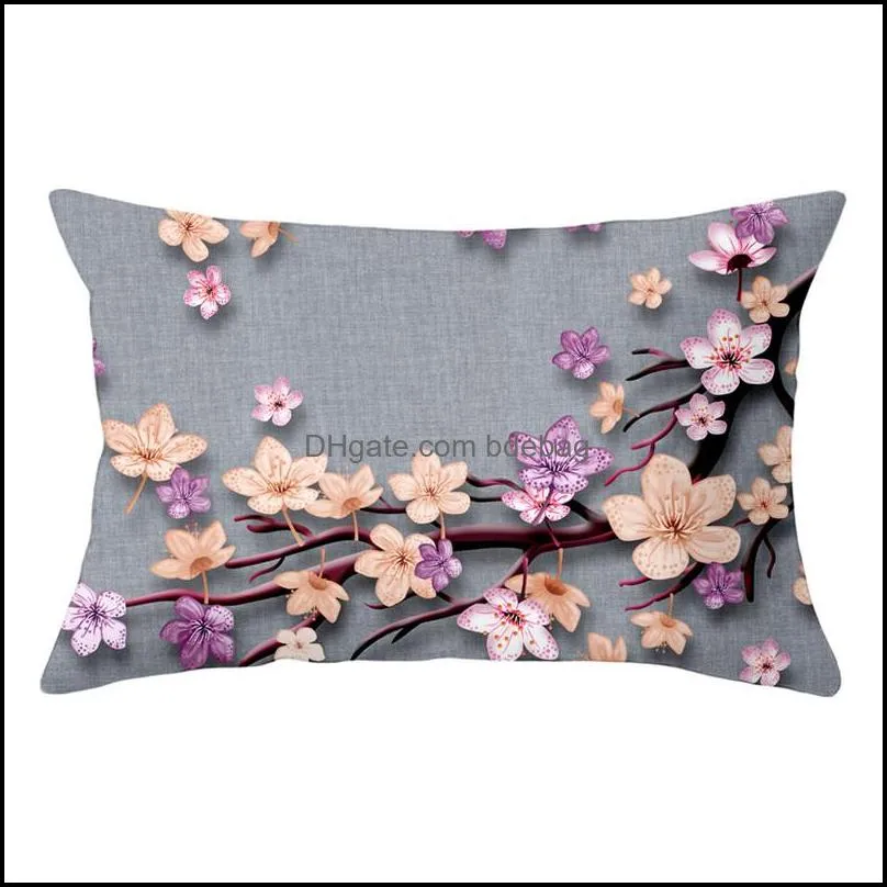 plum blossom pillowcase rectangle plum blossom soft sofa throw pillowcase plum single side printed home pillow covers