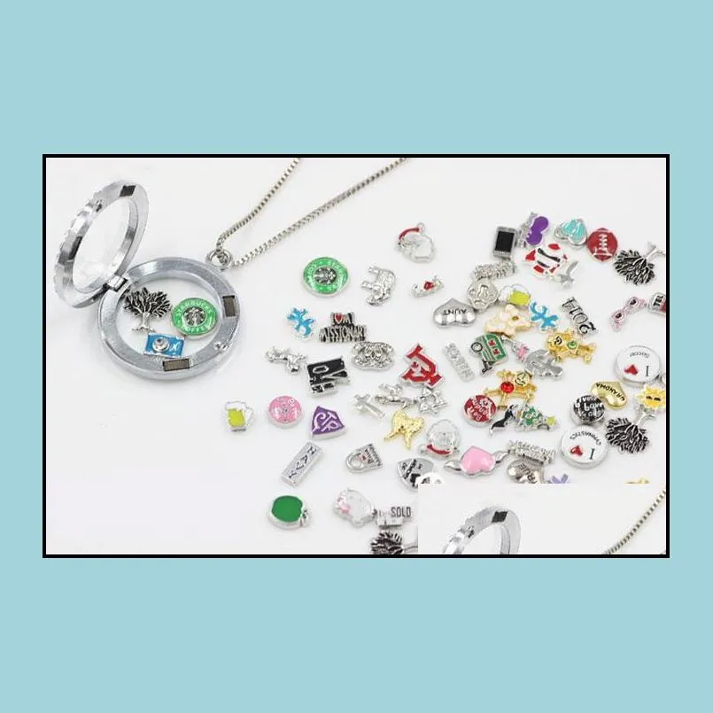 fashion floating charms for glass living memory locket pendant diy floating charms lockets jewelry accessories 100pc/lot