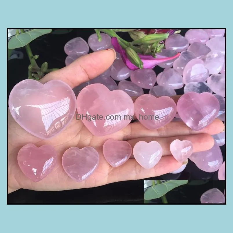 natural rose quartz heart shape love mini crystal chakra healing home decor reiki healing stone love gems diy jewelry