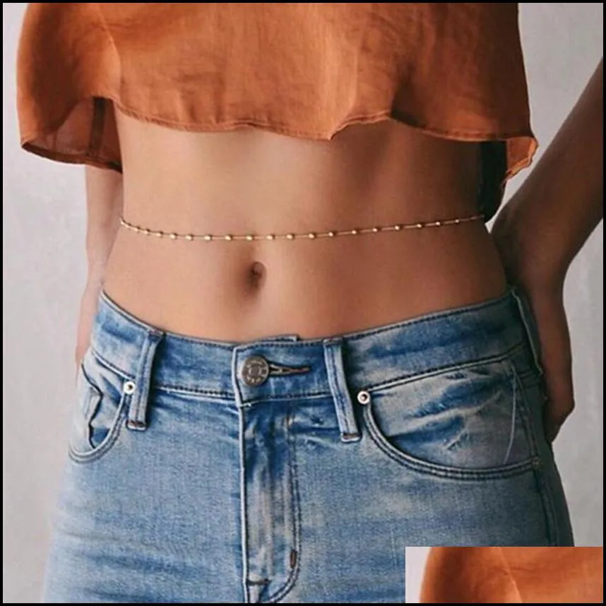 silver gold belly chains simple summer waist chain for crop tops women fashion jewelry will and sandy