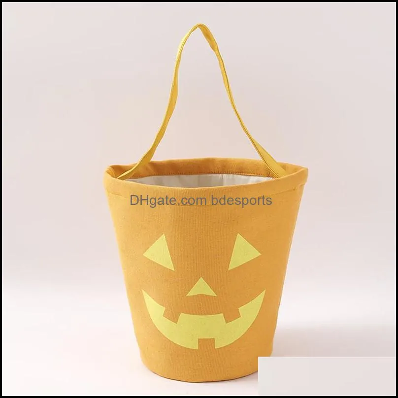 halloween candy bucket gift wrap kids candy collection canvas bag halloween candy pouch festival gift handbag decorations