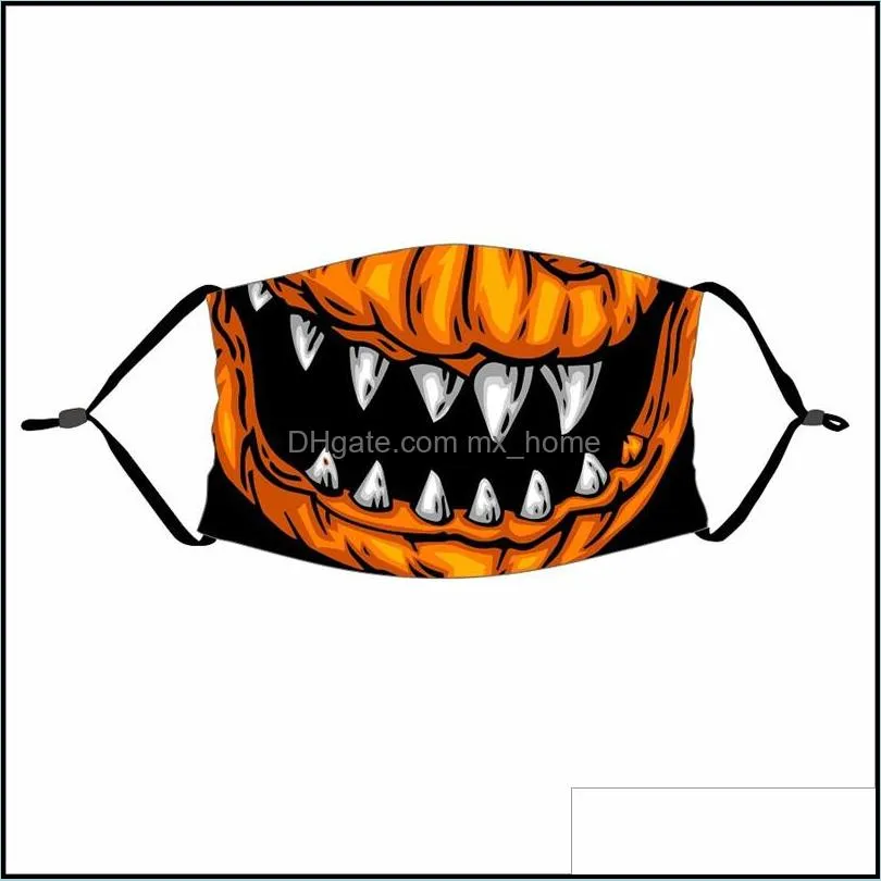 halloween face masks clown skull dustproof breathable face masks adjustable ear loops washable face mouth masks