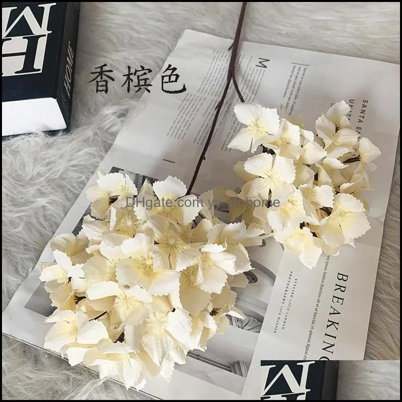 2 branch silk hydrangea flower with stems artificial flowers for wedding home party shop baby shower decoration