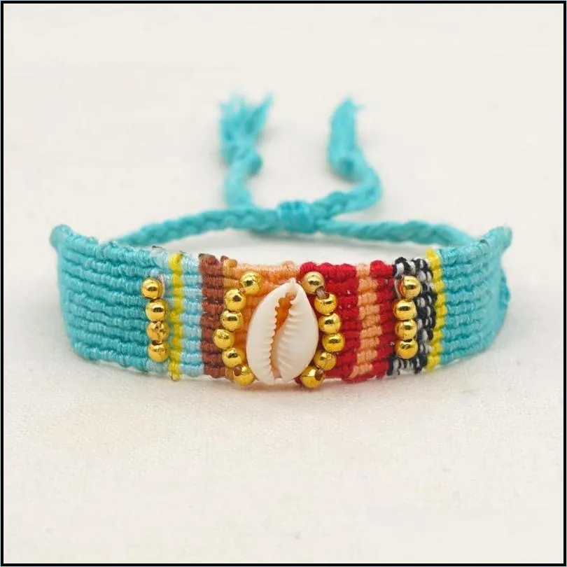 charm bracelets go2boho 2022 boho beach shell tassel pulseras handmade braided bracelet bangle fabric cloth for women gift jewelry