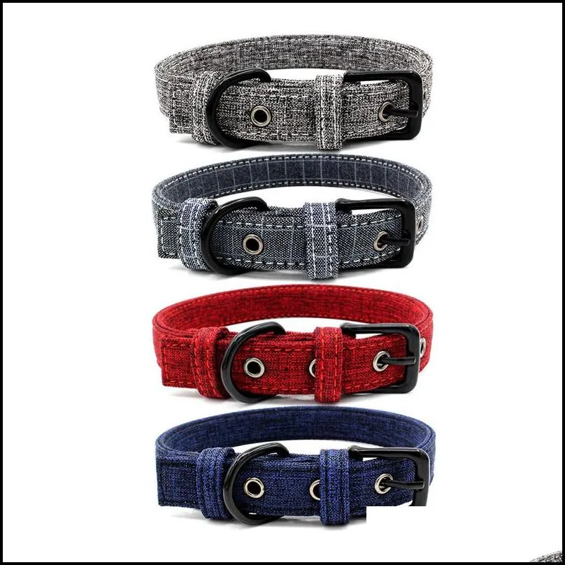 dog collar fashion canvas colorful print dogs collars adjustable pin buckle collar rings pet supplies