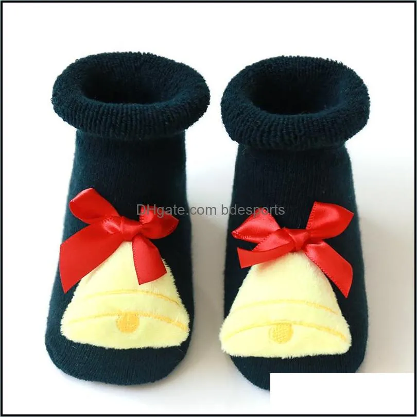 baby christmas antislip floor sock 03 years infant cotton santa floor socks silicone nonslip toddler sock