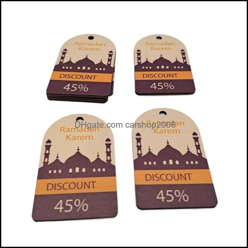 10 pieces/set wooden ramadan pendant eid mubarak sales discount islamic muslim alfitr party decor