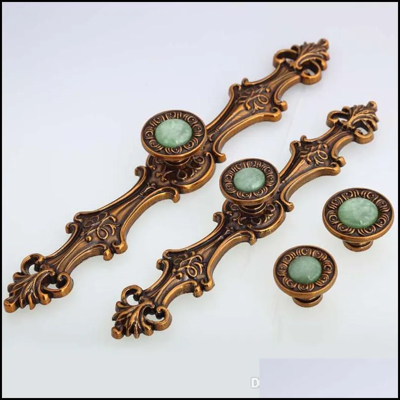 128mm 96mm european retro furniture handles bronze dreser kitchen cabinet door handles blue stone drawer knob top quality handle331j