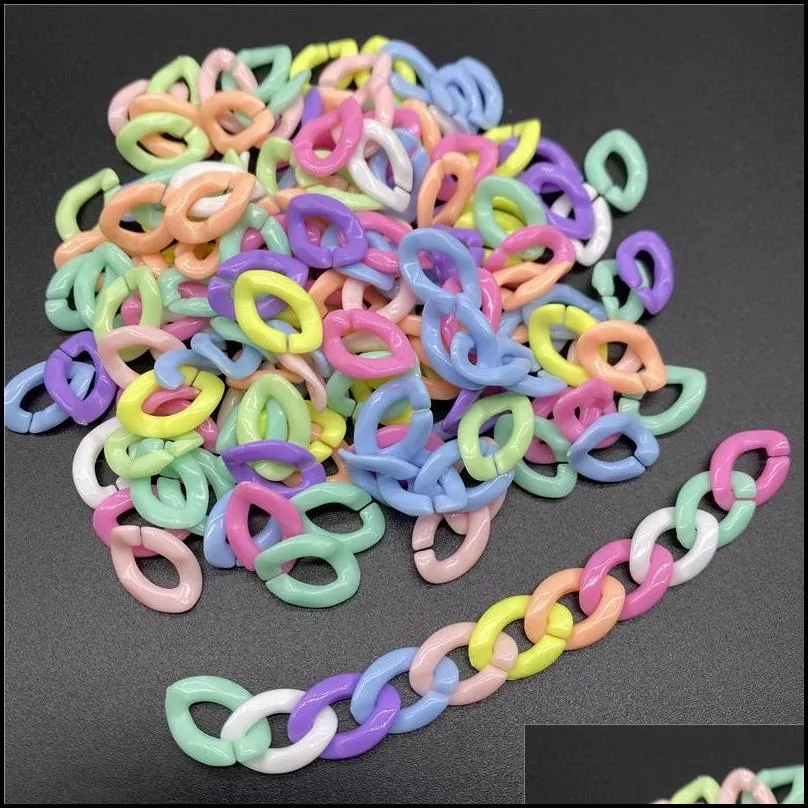 100pcs acrylic twisted chains assembled parts beads connectors for jewelry making diy bracelet necklace earrings accessories 16mmx11mm