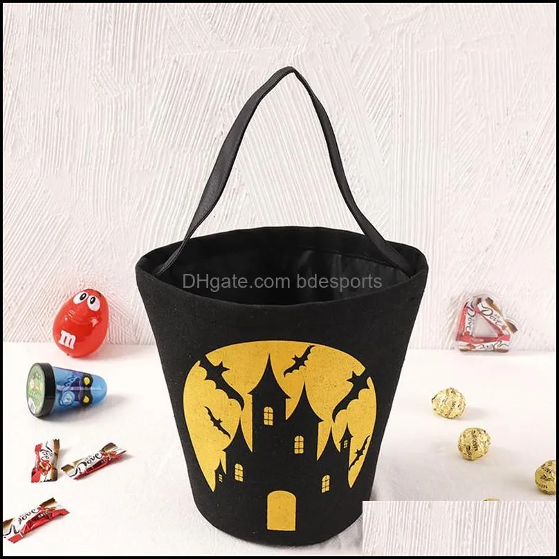 halloween candy bucket gift wrap kids candy collection canvas bag halloween candy pouch festival gift handbag decorations