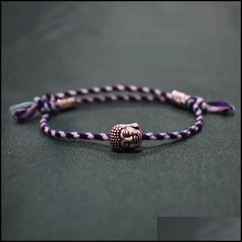 charm bracelets tibetan buddha head amulet thread woven rope for women friendship couple pendent bracelet men gift kent22