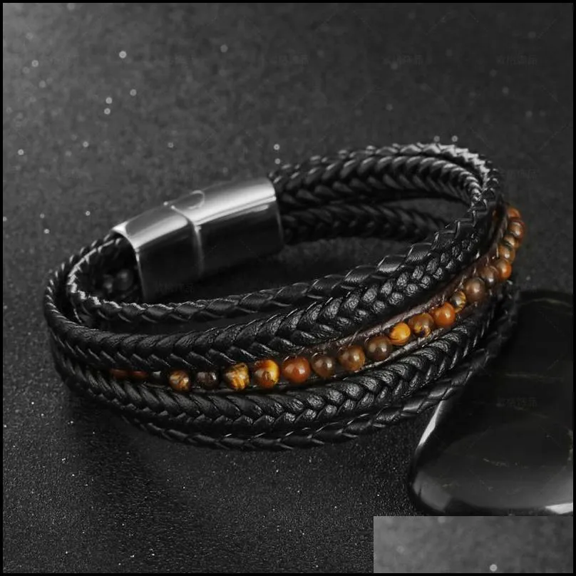 charm bracelets trendy people creative explosion retro punk style woven stone beads mens bracelet fashion trend niche braceletcharm