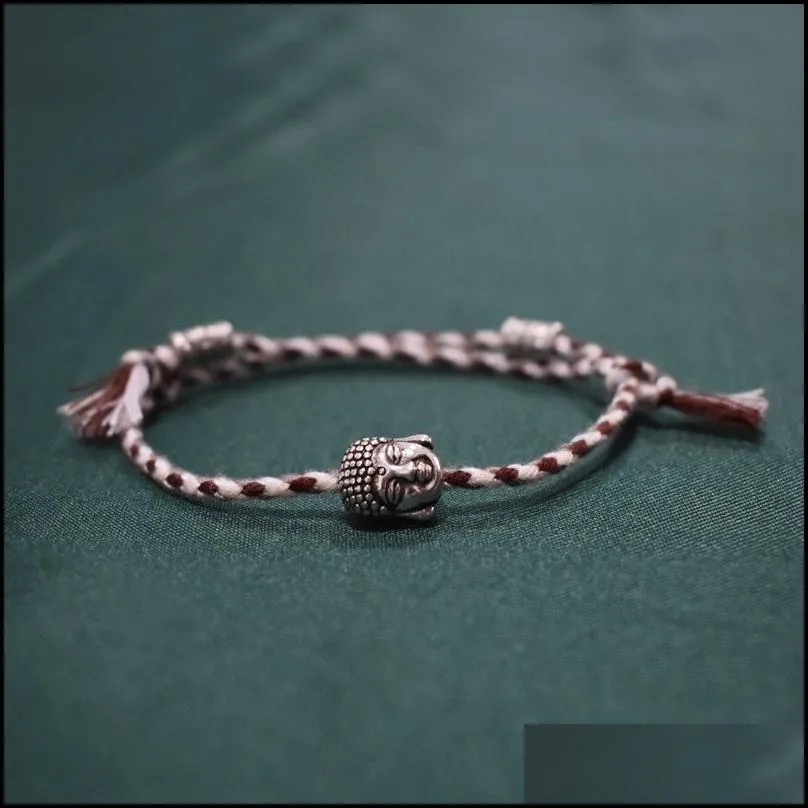 charm bracelets tibetan buddha head amulet thread woven rope for women friendship couple pendent bracelet men gift kent22
