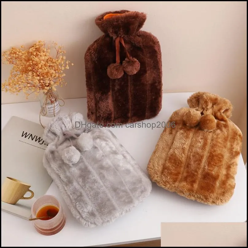 winter party favors waterfilling water bag 2000ml pvc winter hand warming cover wrap soft plush covers