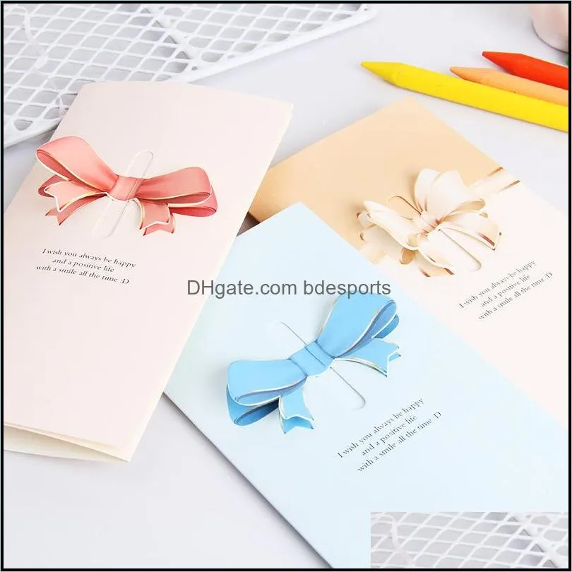 love bow greeting card creative folding 3d love heart gift card holiday birthday valentine day greeting cards