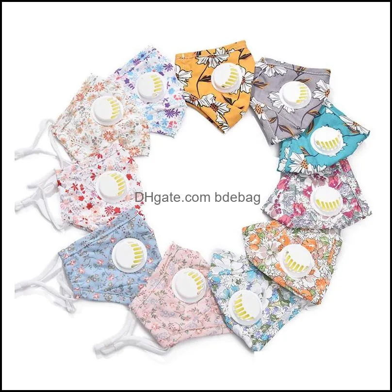 floral cotton mask adult kids pm2 5 dustproof face mask washable reusable cotton antidust anti smog masks