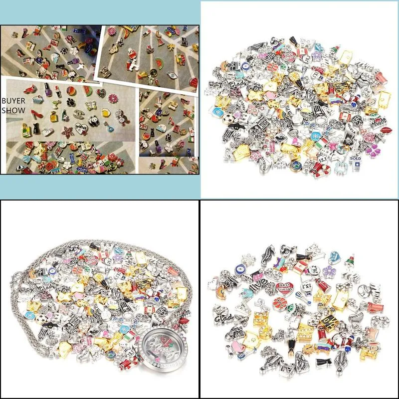 wholesale floating charms diy jewelry mixed 1500 styles alloy charms for magnetic glass living lockets 200pc