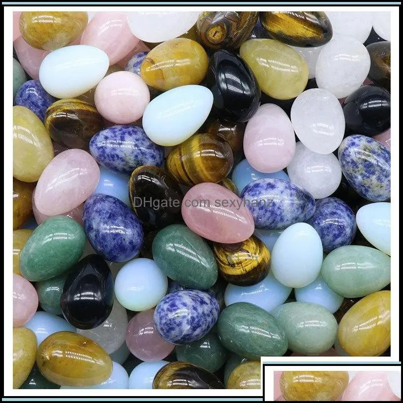 stone loose beads jewelry natural egg shaped 30mm crystal jade tiger eye small rose quartz tigers opal ornaments jewelr dhyk2