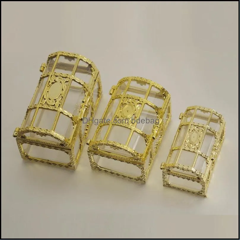 gift wraps treasure chest candy box wedding favor mini gift boxes food grade plastic transparent jewelry stoage case