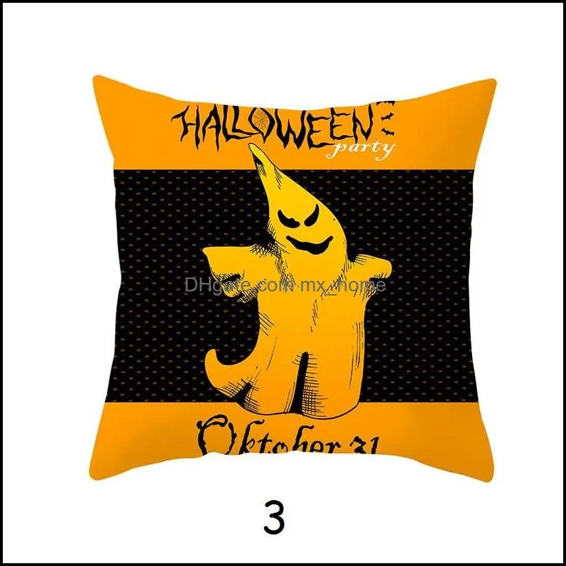 halloween linen pillow cover pumpkin pillowcase sofa cushion cover orange geometric decorative throw pillowcase car seat pillow cover