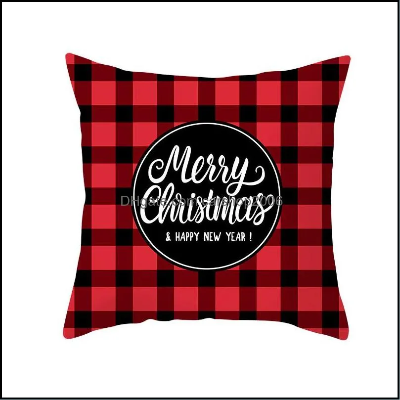 christmas stripe cushion covers singlesided digital printed peach skin pillowcase xmas sofa throw pillow case xmas gift home decor