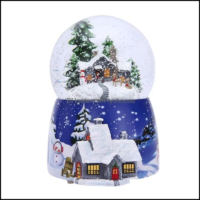 party decoration resin music box crystal ball snow globe glass home desktop decor valentine day gift lights sequins crafts with