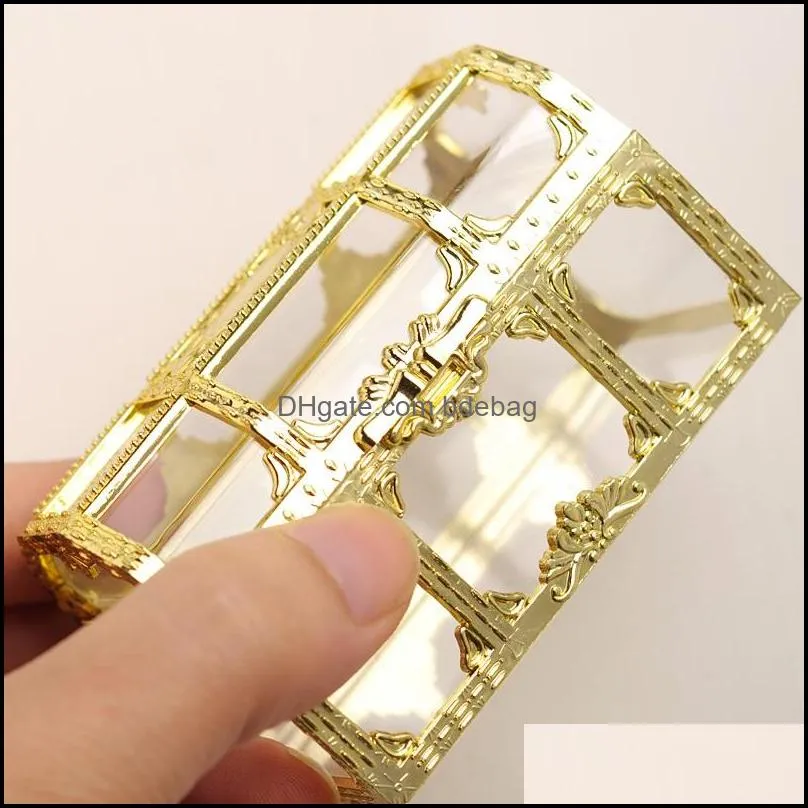 gift wraps treasure chest candy box wedding favor mini gift boxes food grade plastic transparent jewelry stoage case