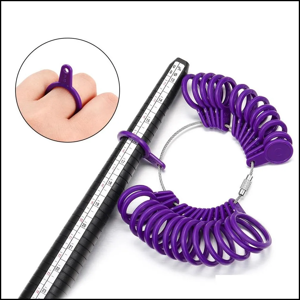 professional measuring gauge finger ring stick sizer jewelry tools set mandrel plastic ring sizing tool diy fashion