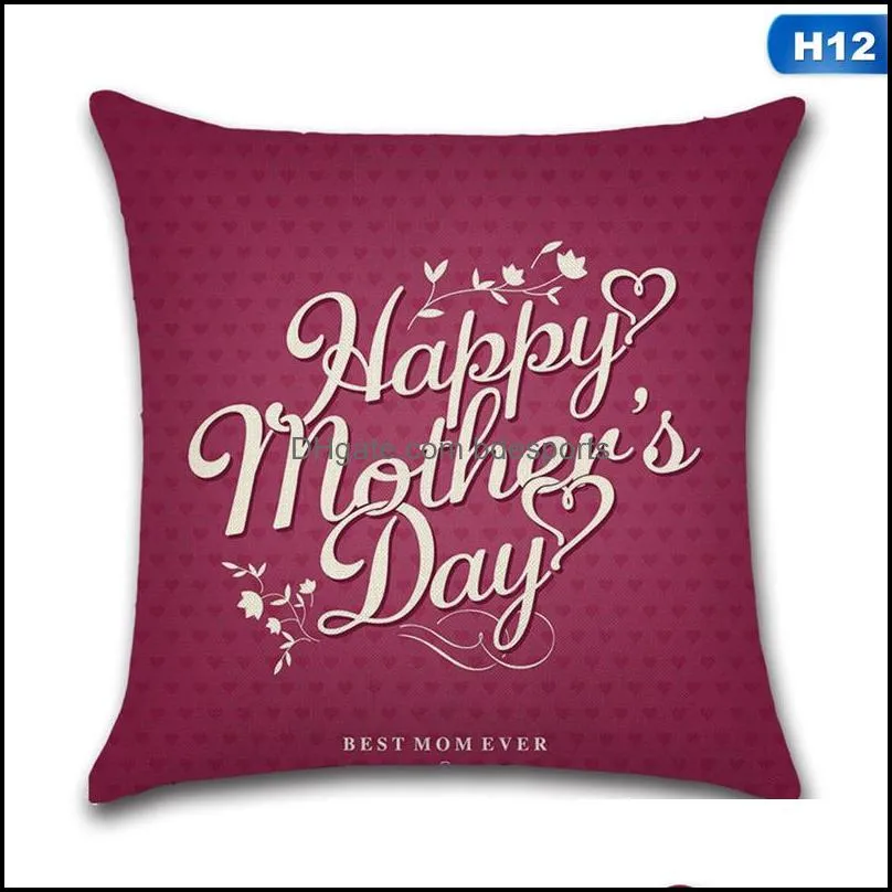 mother day pillow case happy mother day design linen cotton pillow covers square sofa cushion cover 45cmx45cm