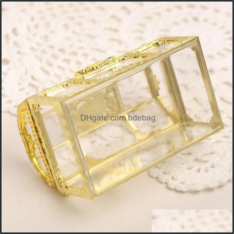 gift wraps treasure chest candy box wedding favor mini gift boxes food grade plastic transparent jewelry stoage case