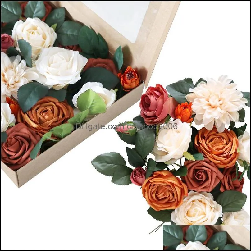 artificial flowers box set for diy wedding bouquets centerpieces arrangements party baby shower home decorations