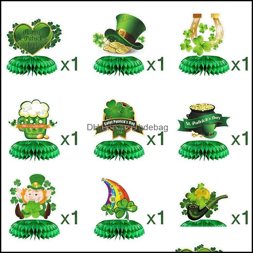 st patricks day honeycomb desktop table ornaments irish festival party home decoration