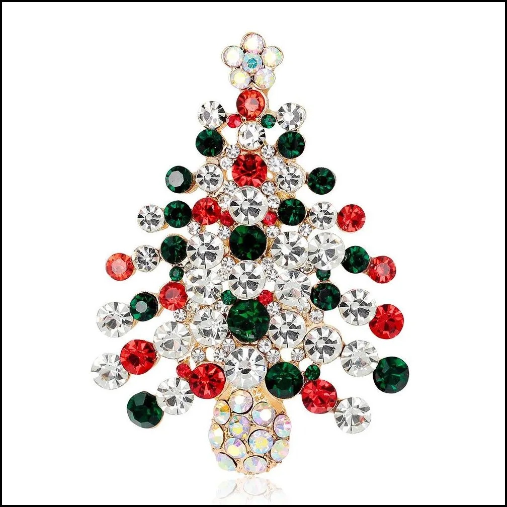 christmas brooches pins wholesale crystal rhinestones flower star snowman design xmas brooch bulk mix