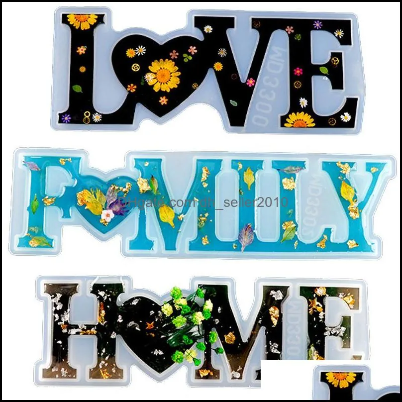 love home family silicone mold love resin mold love sign word epoxy resin molds for diy table decoration art crafts