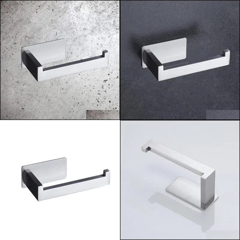 304 stainless steel toilet paper holder durable wall mounted roll paper organizer towel rack bathroom tissue holder y200108239c