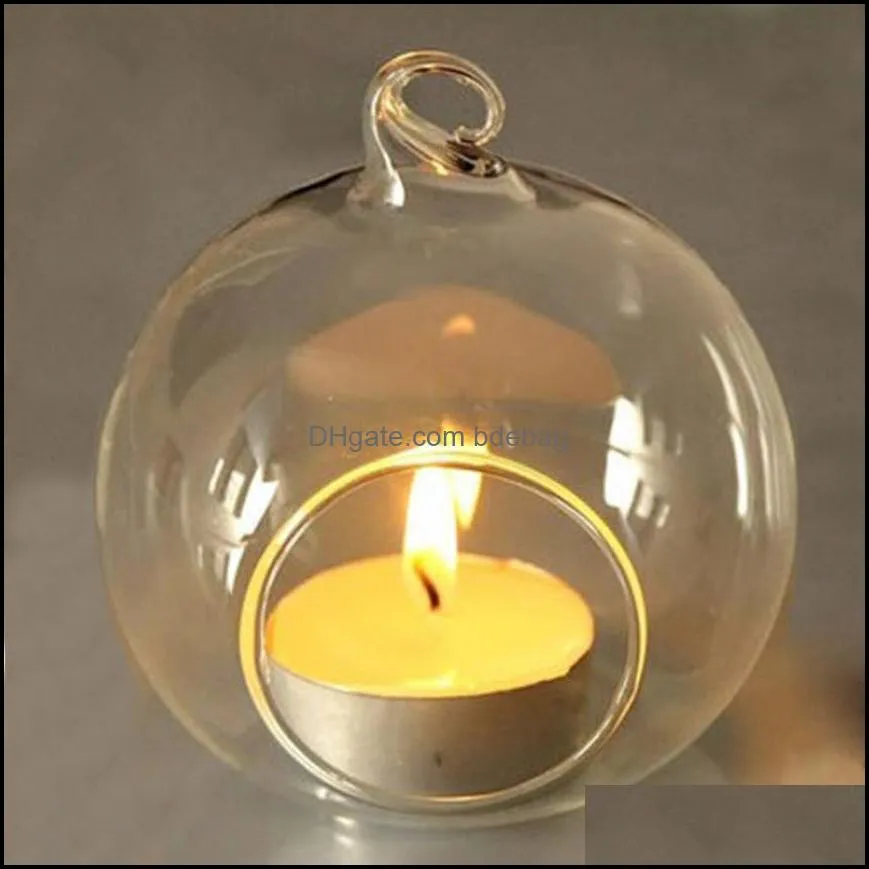 100mm romantic hanging tealight holder glass globes terrarium wedding candle holder candlestick vase home el bar decoration
