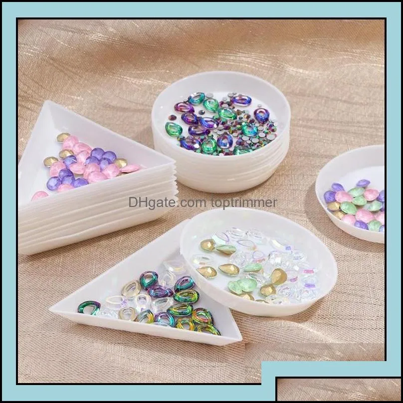 Other Items Salon Health Beautyplastic Triangle Round Bead Sorting Trays Nail Art Tray Picking Plates For Diamond Jewelry Drop Delivery