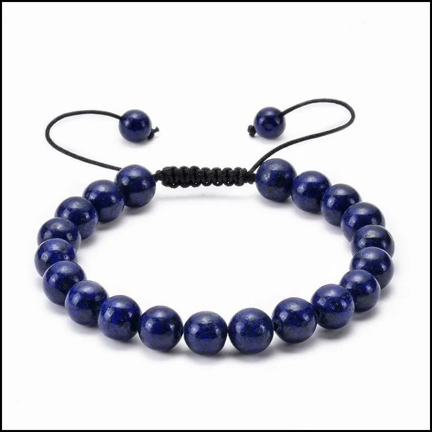 natural stone bracelet howlite amethyst tiger eye rose quartz bead braid adjustable bracelets for women men fashion jewelry will and