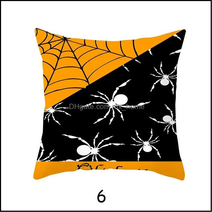 halloween linen pillow cover pumpkin pillowcase sofa cushion cover orange geometric decorative throw pillowcase car seat pillow cover