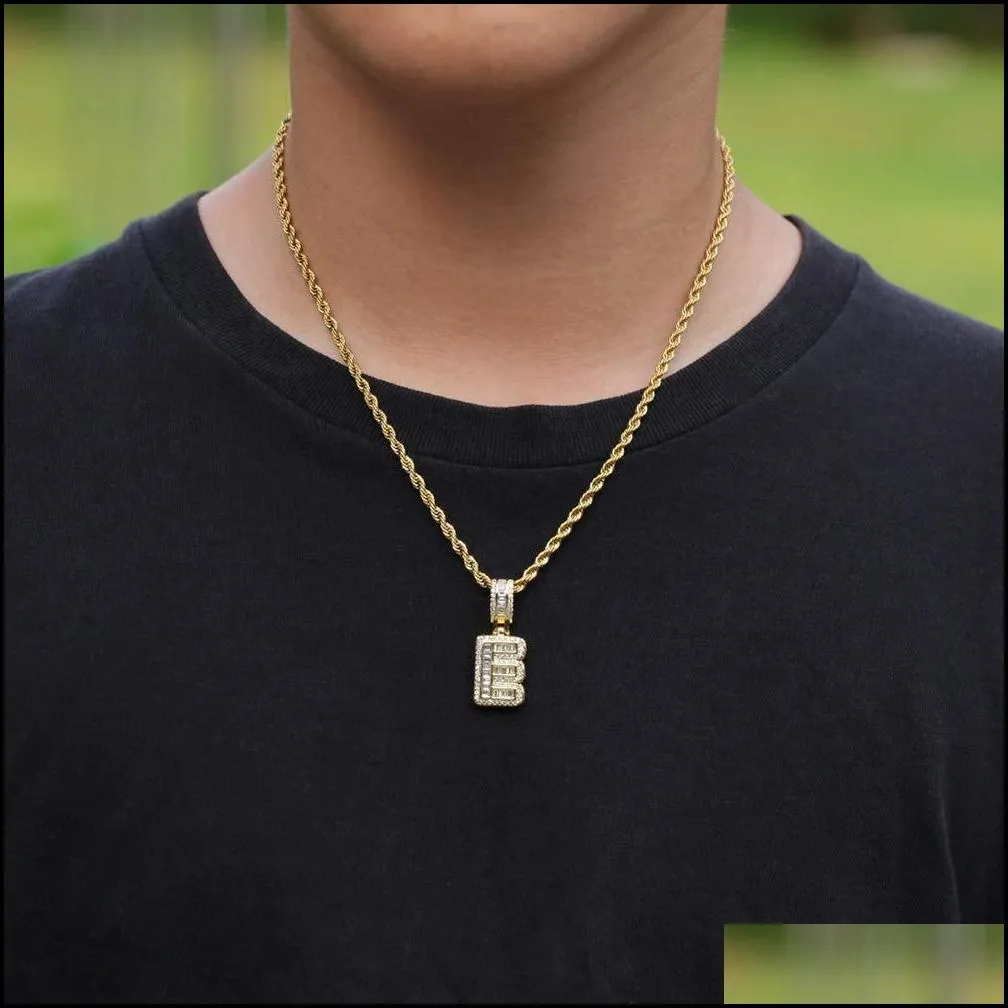 pendant necklaces custom iced out name necklace personalized bubble letter 18k gold sier hip hop diamond chain for men women az initi