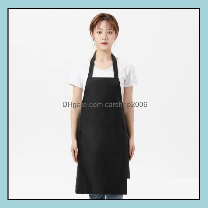multicolor apron solid color big pocket family cook cooking home baking cleaning tools bib art