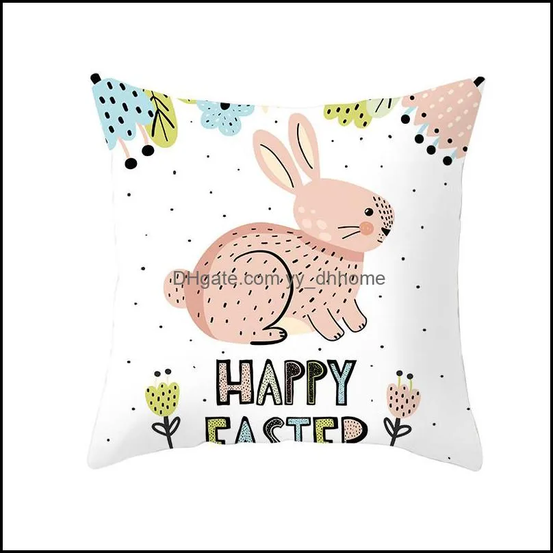 easter pattern pillow case rabbit egg bunny pillow cushion cover 18x18 inches multi design