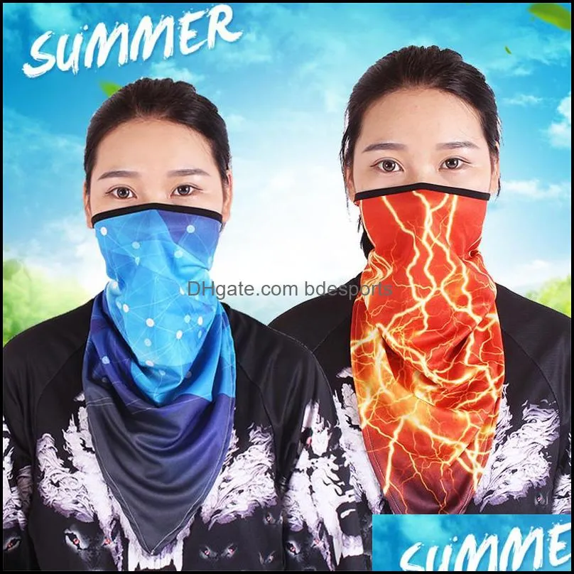 ice silk triangle scarf outdoor sports cycling face mask quickdrying scarf hip hop bandanas breathable riding fishing sunscreen masks