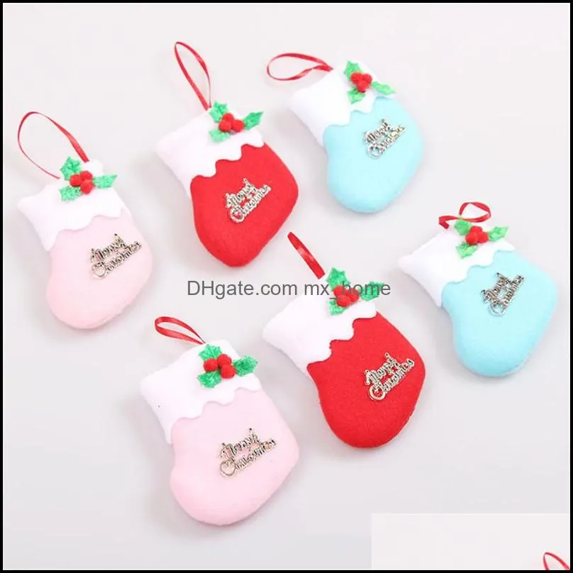 nonwoven christmas hanging socks small holly tree decoration socks year merry christmas home decoration stocking