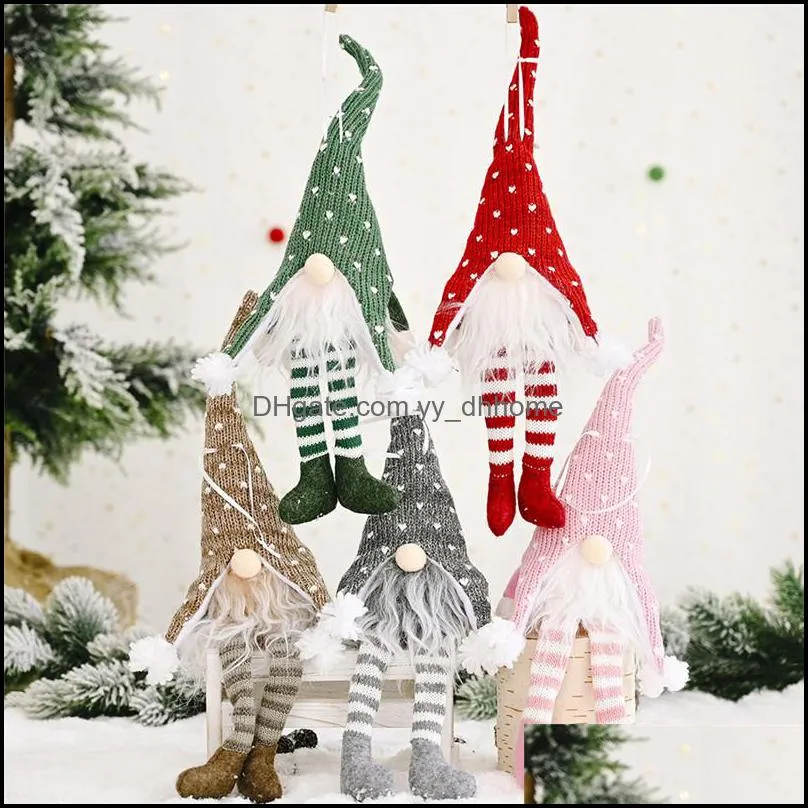 christmas hanging faceless ornament led light glowing pendant merry christmas tree long leg faceless doll decoration