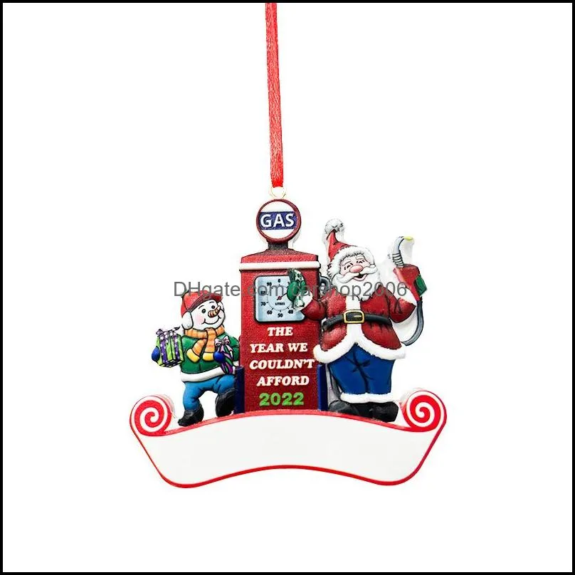 christmas tree hanging ornament gas the year we cannot afford santa moose pattern petrol stations pattern decor