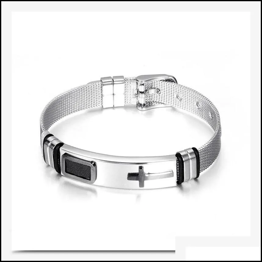 believe gold jesus cross bracelet bangle stainless steel pin buckle watch bands wristband bracelets for men fashion jewelry