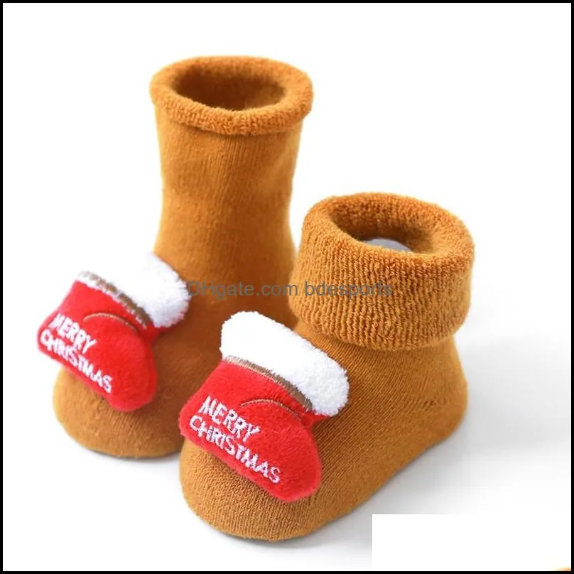 baby christmas antislip floor sock 03 years infant cotton santa floor socks silicone nonslip toddler sock