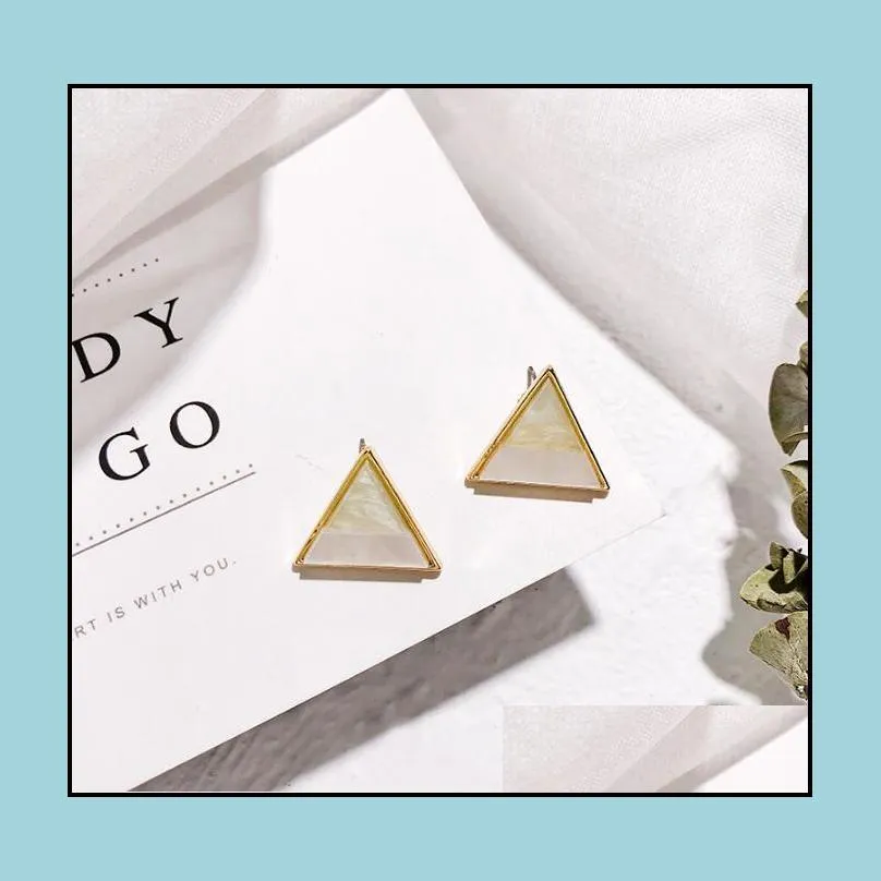 geometric acrylic stud earrings new korean style acetic acid colorful triangle square oval ear studs earings jewelry for women