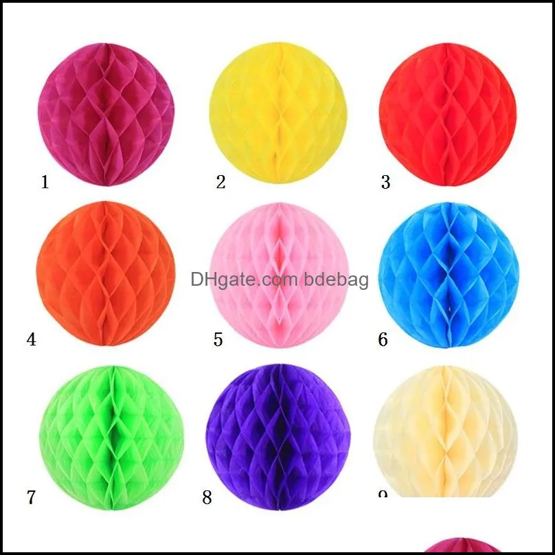 chinese round hanging paper honeycomb flowers balls crafts party wedding home diy decoration paper lantern pompom